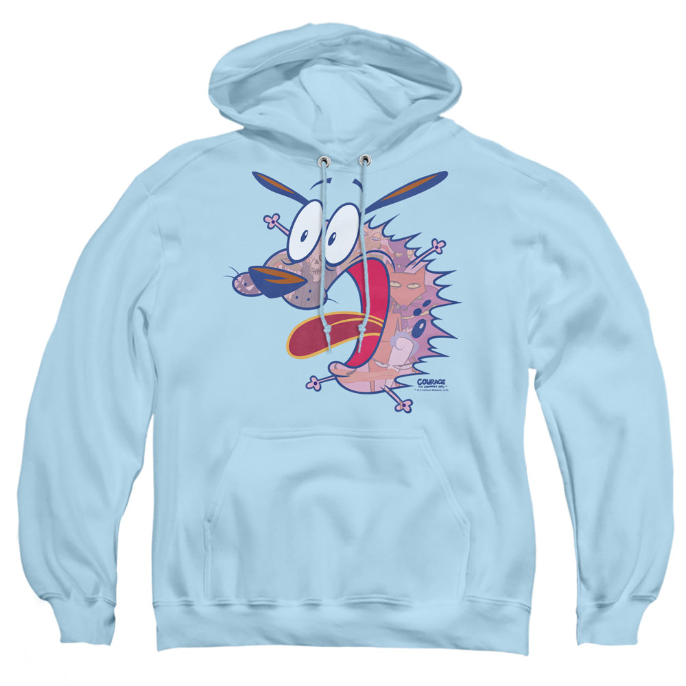 Courage The Cowardly Dog Evil Inside Mens Hoodie Light Blue Officially Licensed