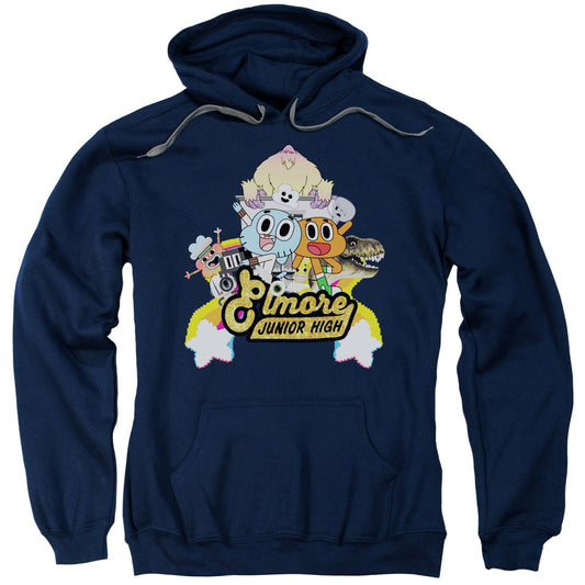Amazing World Of Gumball Elmore Junior High Mens Hoodie Navy Officially Licensed