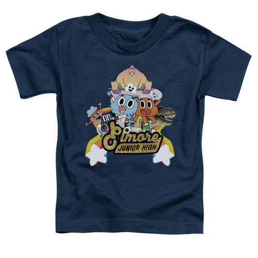 Amazing World of Gumball Elmore Junior High Toddler Kids Youth T Shirt Navy Blue Officially Licensed