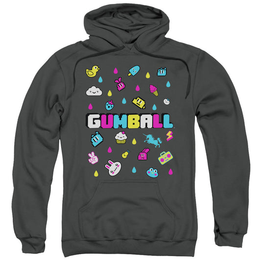 Amazing World Of Gumball Fun Drops Mens Hoodie Charcoal Officially Licensed