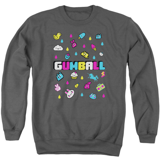 Amazing World of Gumball Fun Drops Mens Crewneck Sweatshirt Charcoal Officially Licensed