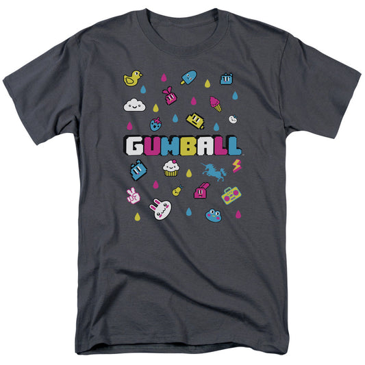 Amazing World Of Gumball Fun Drops Mens T Shirt Charcoal Officially Licensed