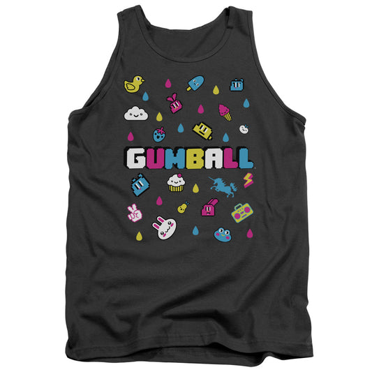 Amazing World Of Gumball Fun Drops Mens Tank Top Shirt Charcoal Officially Licensed