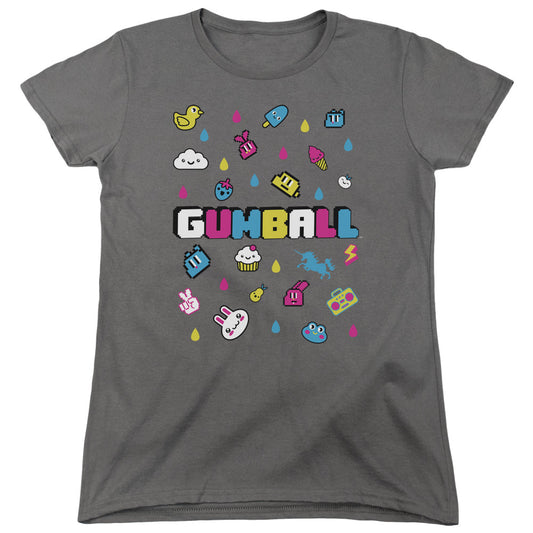 Amazing World of Gumball Fun Drops Womens T Shirt Charcoal Officially Licensed