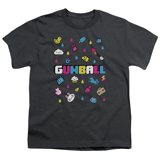 Amazing World of Gumball Fun Drops Kids Youth T Shirt Charcoal Officially Licensed