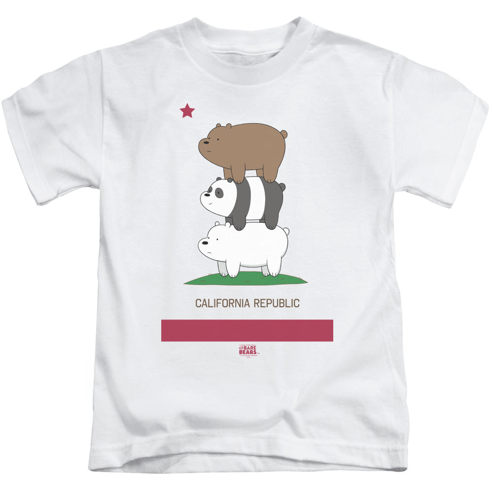We Bare Bears Cali Stack Juvenile Kids Youth T Shirt White Officially Licensed