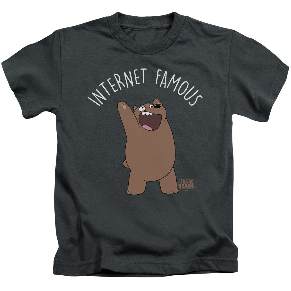 We Bare Bears Internet Famous Juvenile Kids Youth T Shirt Charcoal Officially Licensed