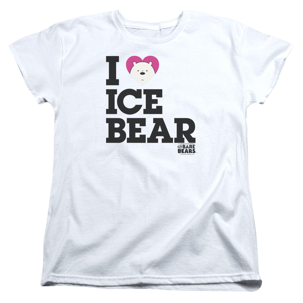 We Bare Bears Heart Ice Bear Womens T Shirt White Officially Licensed