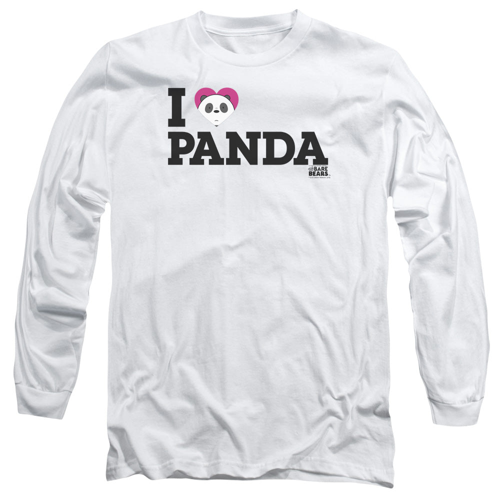 We Bare Bears Heart Panda Mens Long Sleeve Shirt White Officially Licensed