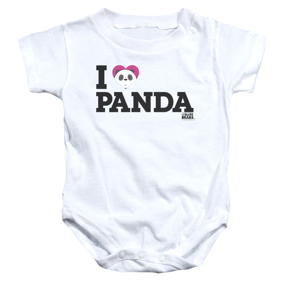 We Bare Bears Heart Panda Infant Baby Snapsuit White Officially Licensed
