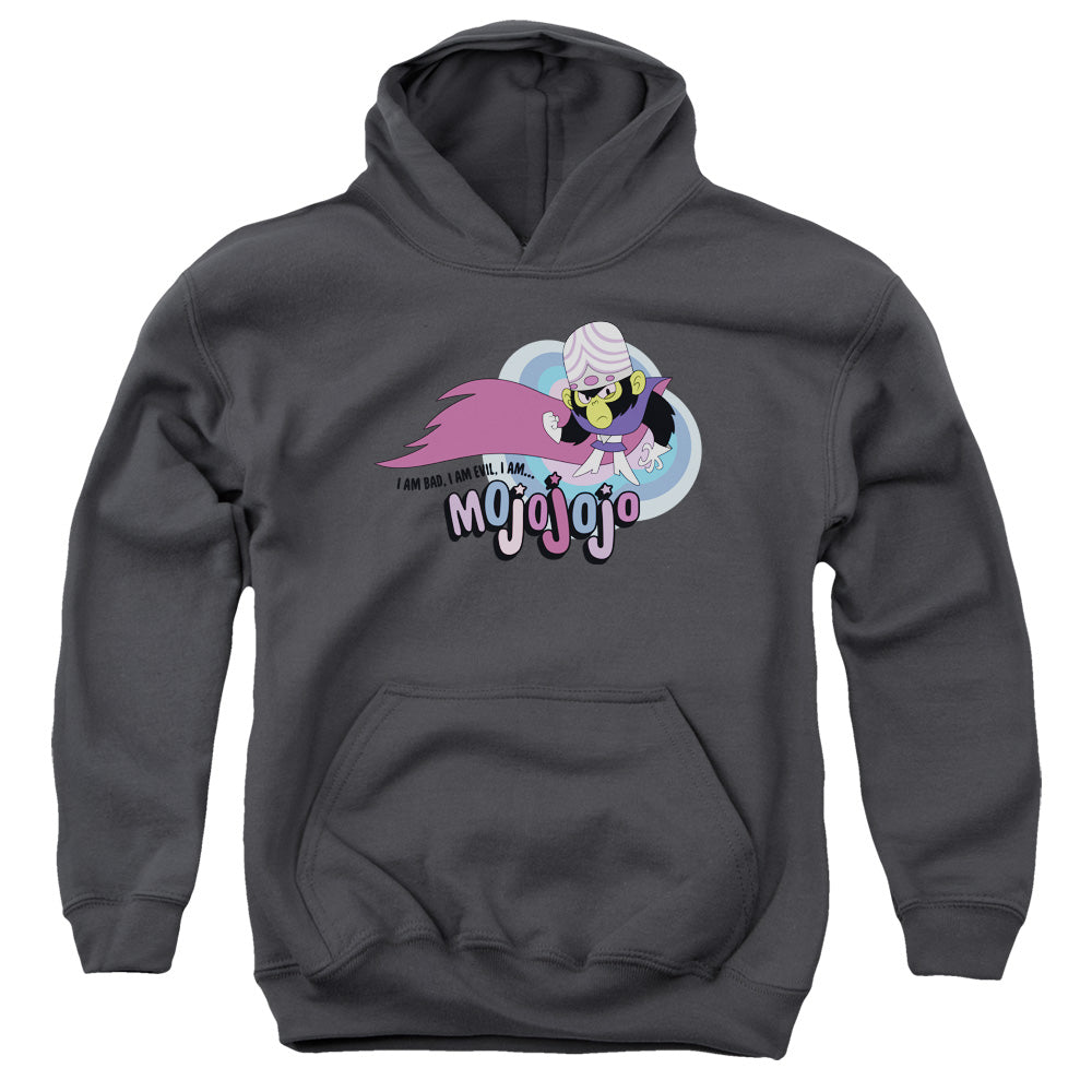 Powerpuff Girls I Am Bad I Am Evil Kids Youth Hoodie Charcoal Officially Licensed