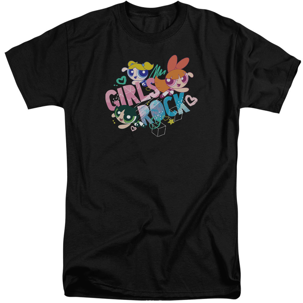 Powerpuff Girls Girls Rock Mens Tall T Shirt Black Officially Licensed