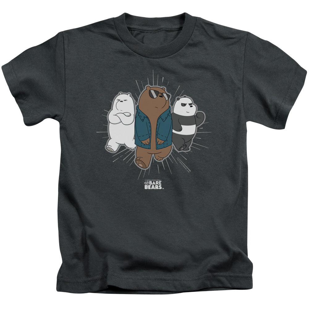 We Bare Bears Jacket Juvenile Kids Youth T Shirt Charcoal Officially Licensed