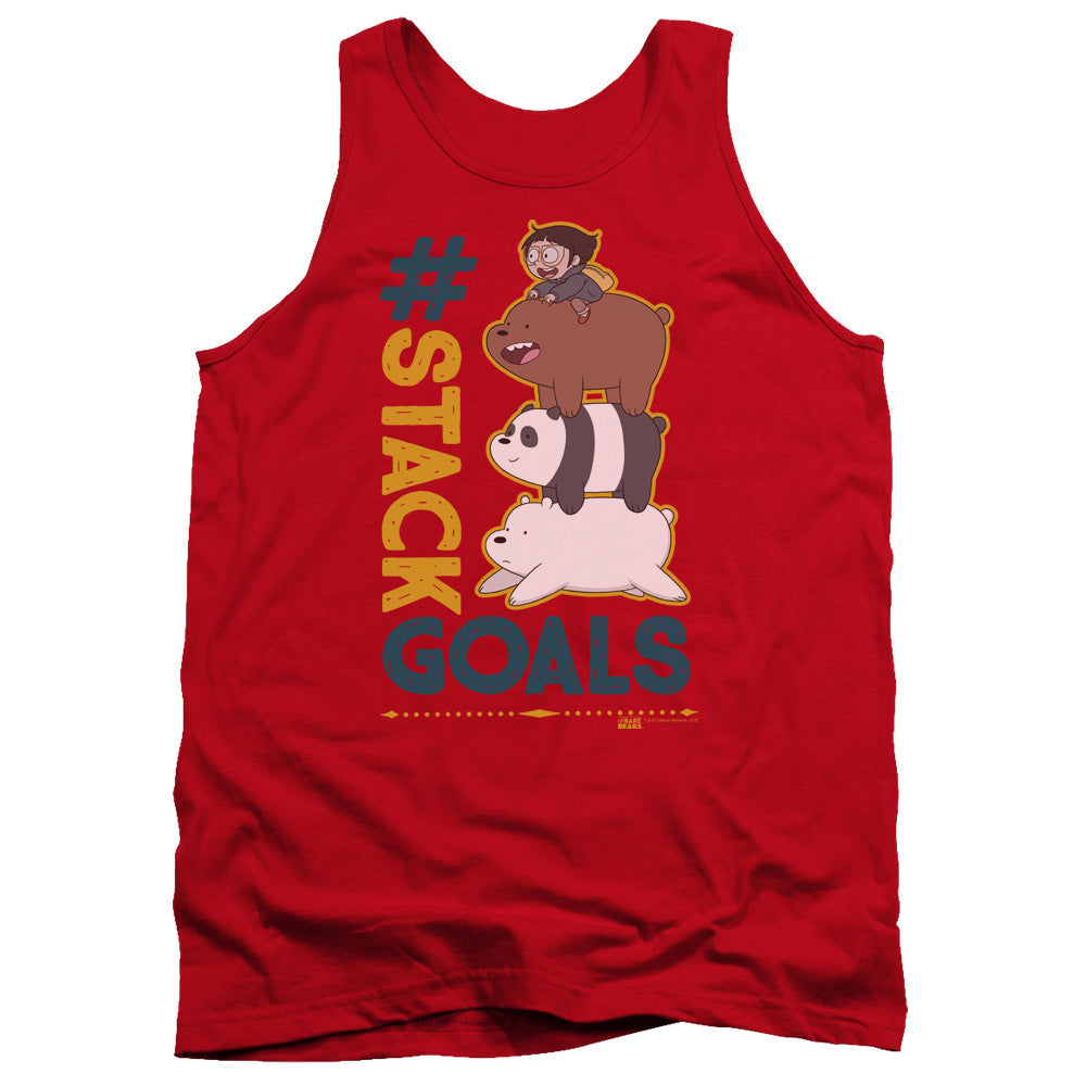 We Bare Bears Stack Goals Mens Tank Top Shirt Red Officially Licensed
