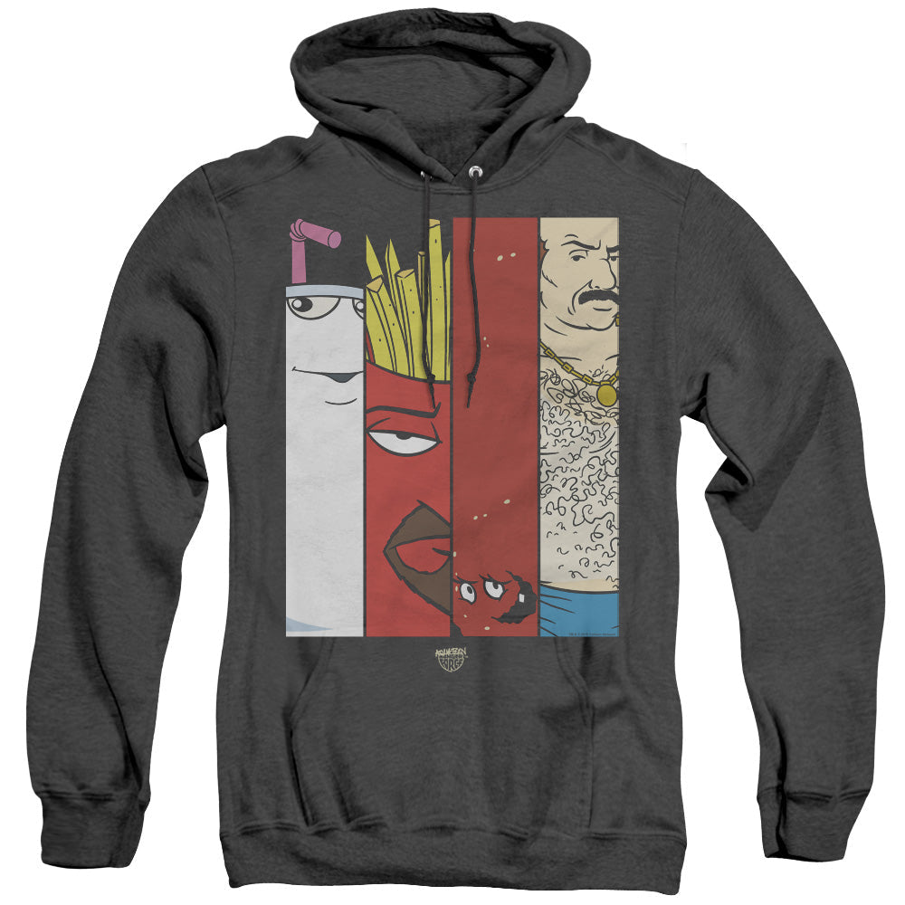 Aqua Teen Hunger Force Group 2 Tiles Heather Mens Hoodie Black Officially Licensed