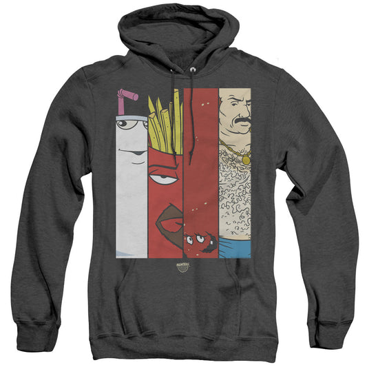 Aqua Teen Hunger Force Group 2 Tiles Heather Mens Hoodie Black Officially Licensed