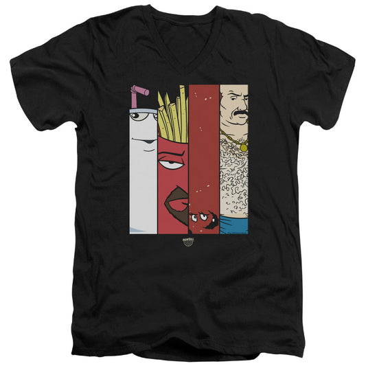 Aqua Teen Hunger Force Group 2 Tiles Mens Slim Fit V Neck T Shirt Black Officially Licensed