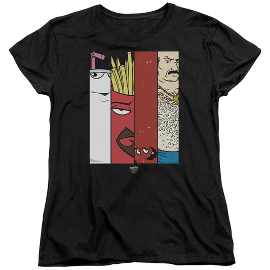 Aqua Teen Hunger Force Group 2 Tiles Womens T Shirt Black Officially Licensed
