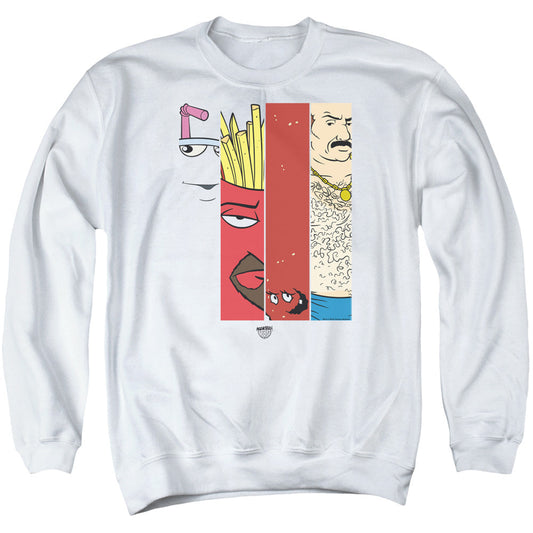 Aqua Teen Hunger Force Group 3 Tiles Mens Crewneck Sweatshirt White Officially Licensed