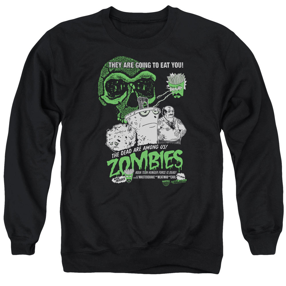 Aqua Teen Hunger Force Zombies Mens Crewneck Sweatshirt Black Officially Licensed