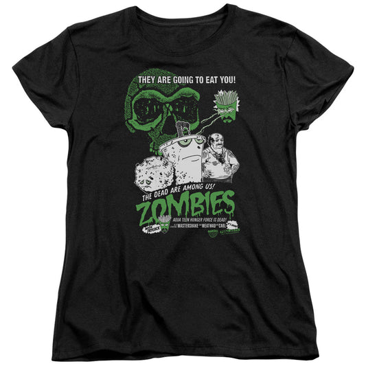 Aqua Teen Hunger Force Zombies Womens T Shirt Black Officially Licensed