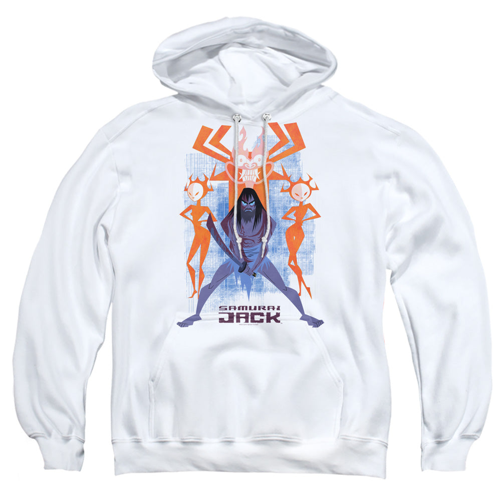 Samurai Jack Jack Vs Evil Mens Hoodie White Officially Licensed