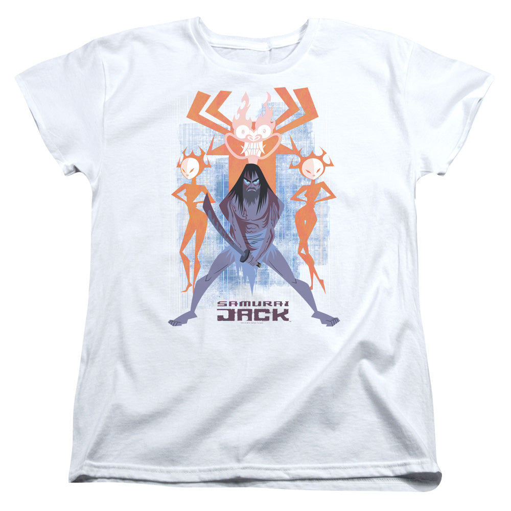 Samurai Jack Jack Vs Evil Womens T Shirt White Officially Licensed