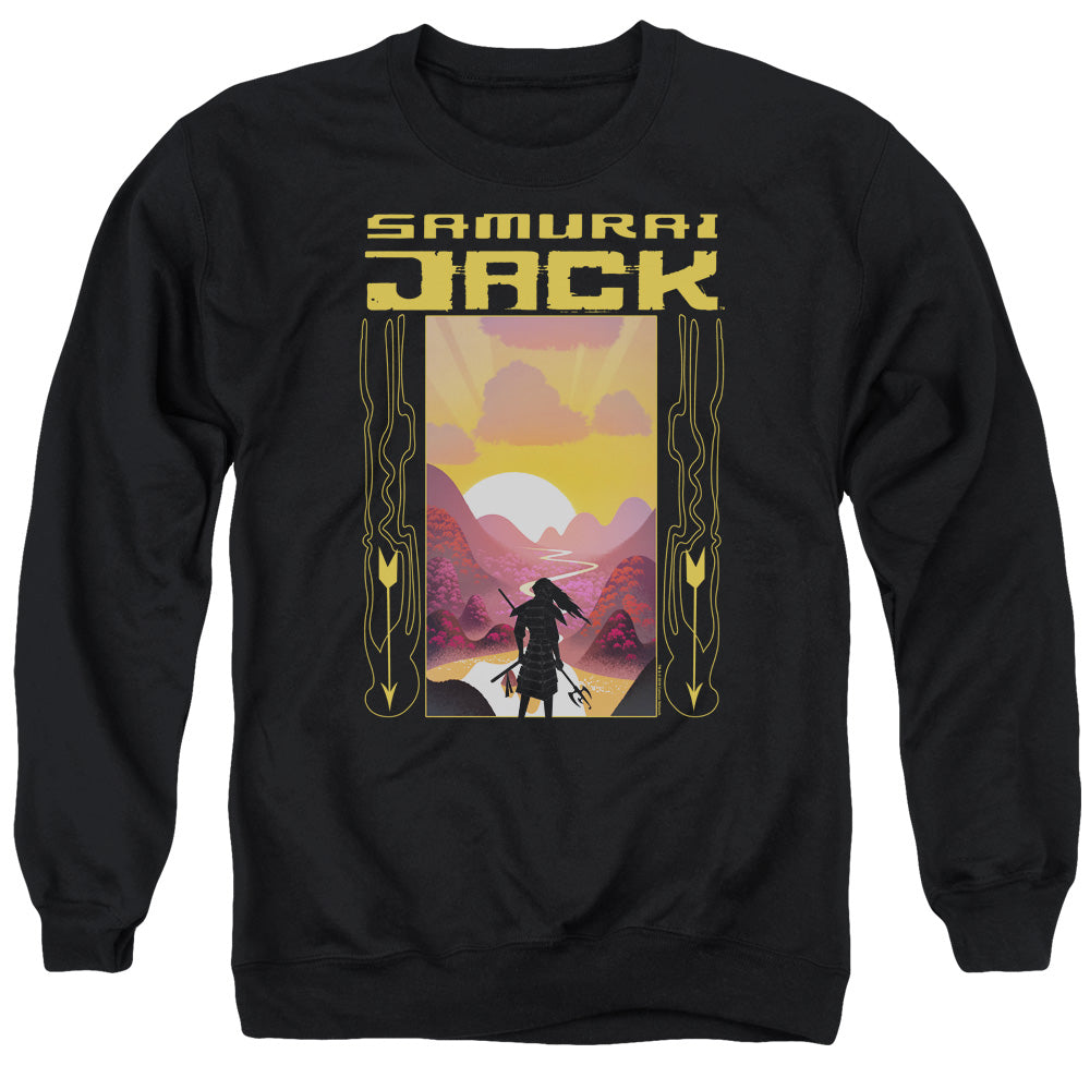 Samurai Jack Sunrise Mens Crewneck Sweatshirt Black Officially Licensed