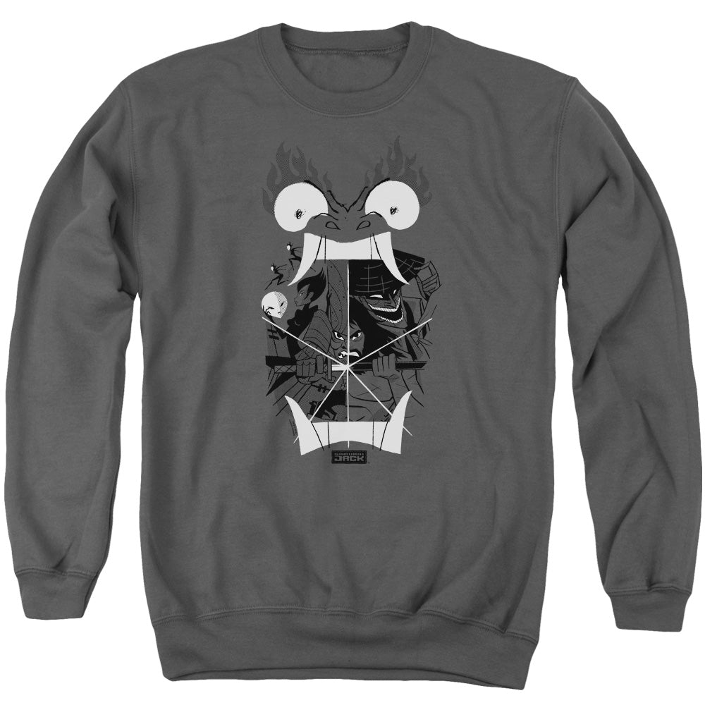 Samurai Jack Divisive Mens Crewneck Sweatshirt Charcoal Officially Licensed