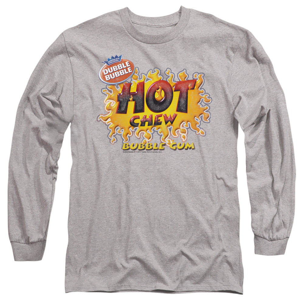 Dubble Bubble Hot Chew Mens Long Sleeve Shirt Athletic Heather Officially Licensed Officially Licensed
