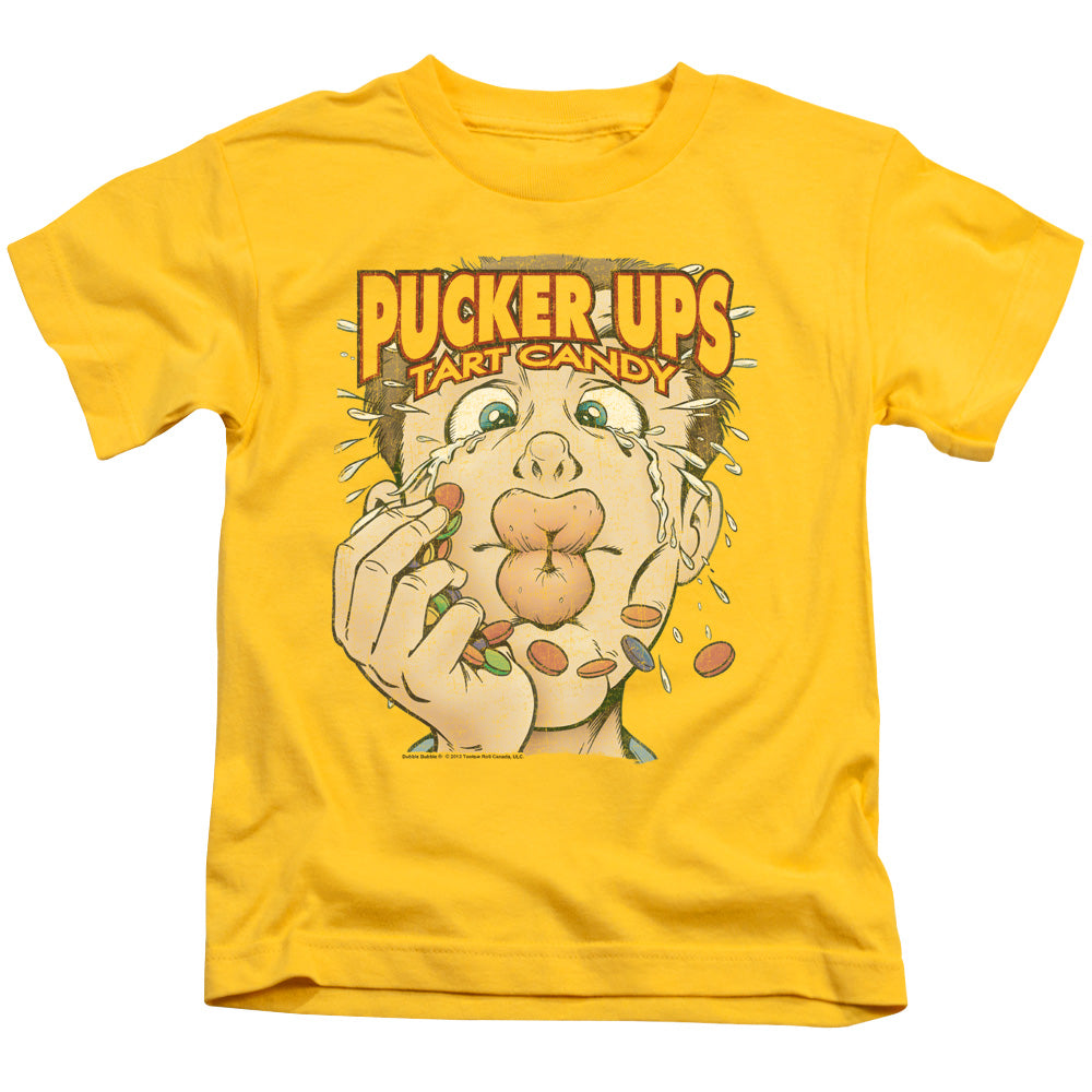 Dubble Bubble Pucker Ups Juvenile Kids Youth T Shirt Yellow (5 6) Officially Licensed
