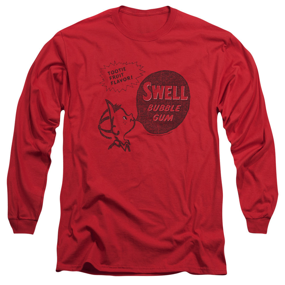 Dubble Bubble Swell Gum Mens Long Sleeve Shirt Red Officially Licensed Officially Licensed