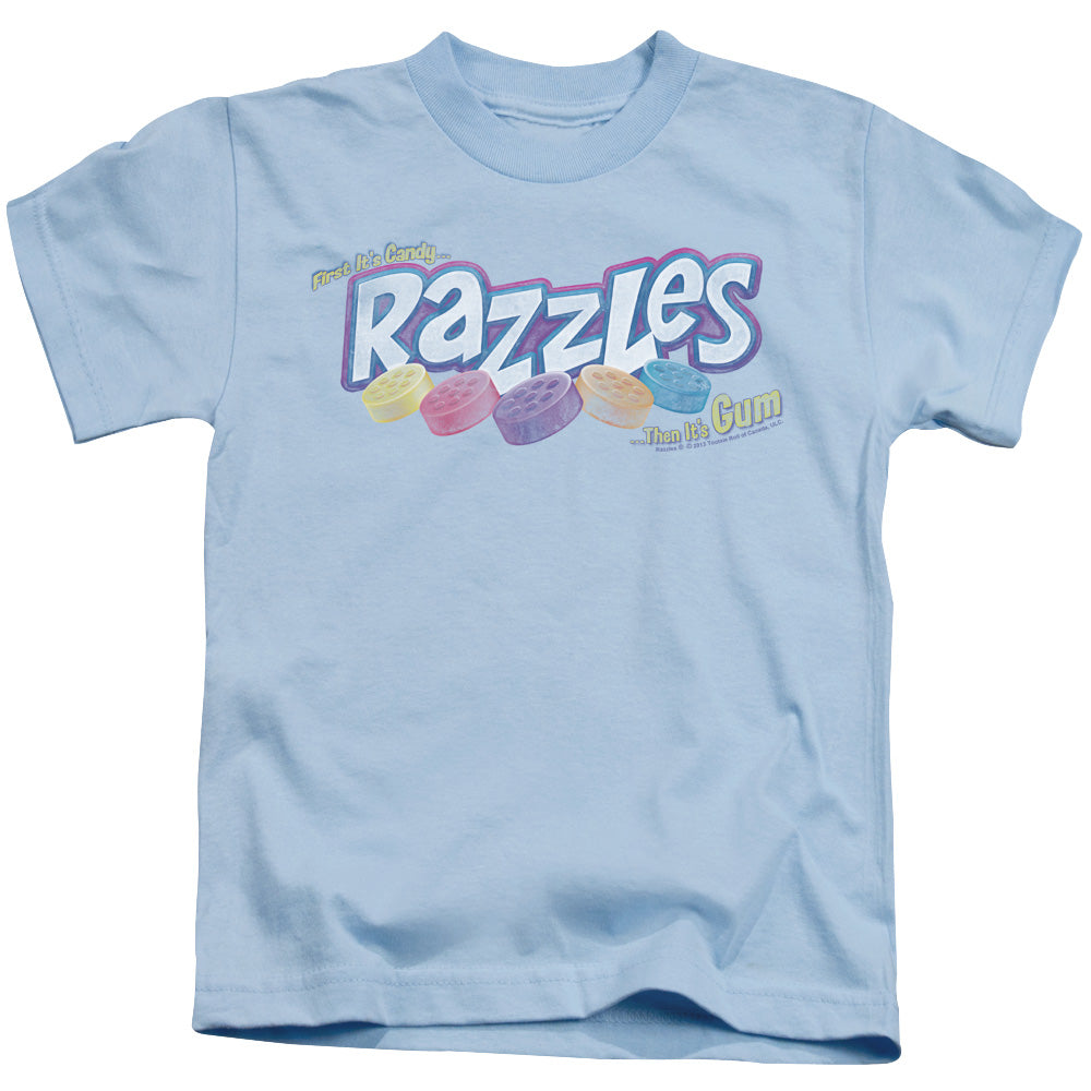 Dubble Bubble Distressed Logo Juvenile Kids Youth T Shirt Light Blue (4) Officially Licensed