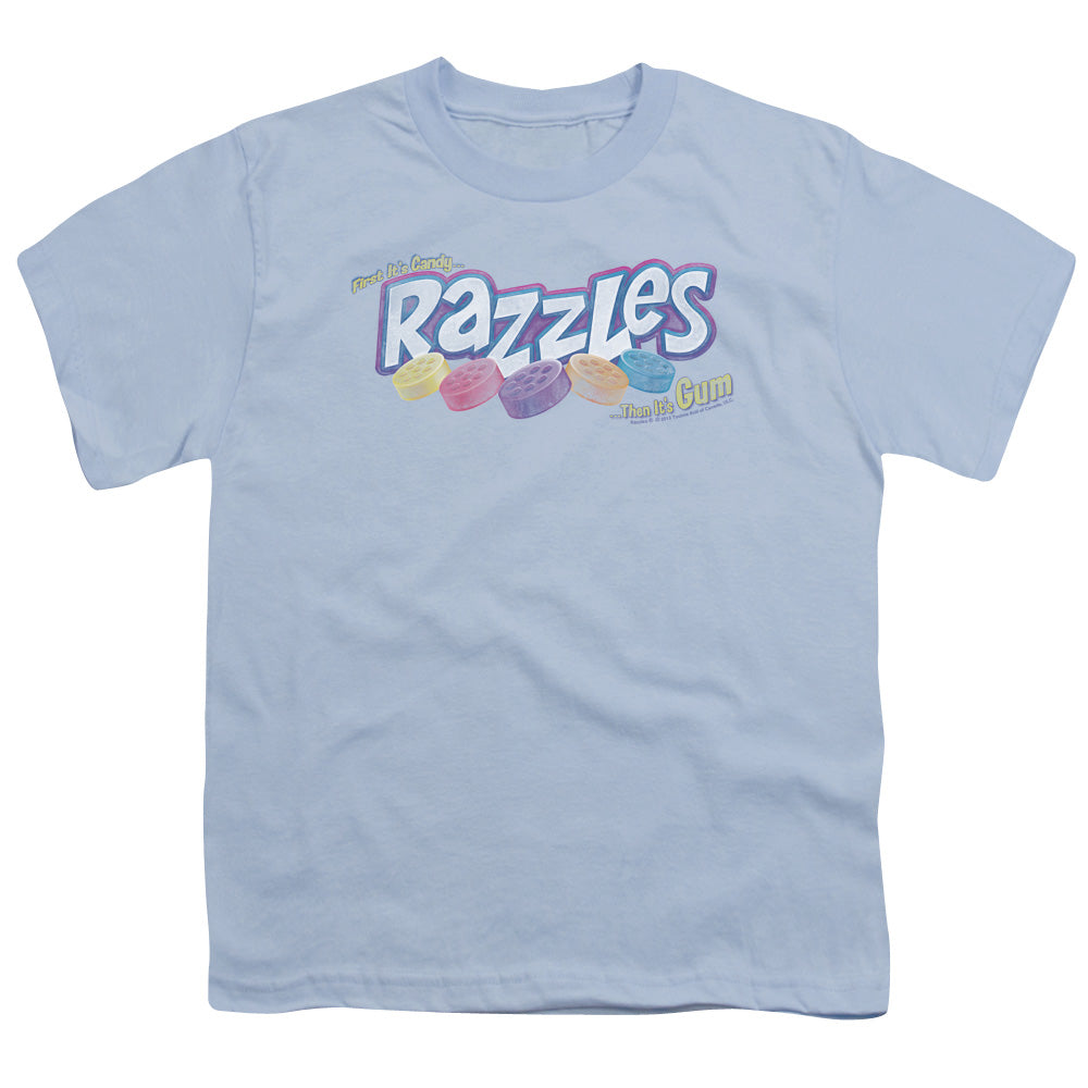 Dubble Bubble Distressed Logo Kids Youth T Shirt Light Blue Officially Licensed