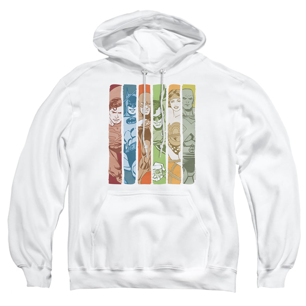 Dc Justice League Columns Mens Hoodie White Officially Licensed