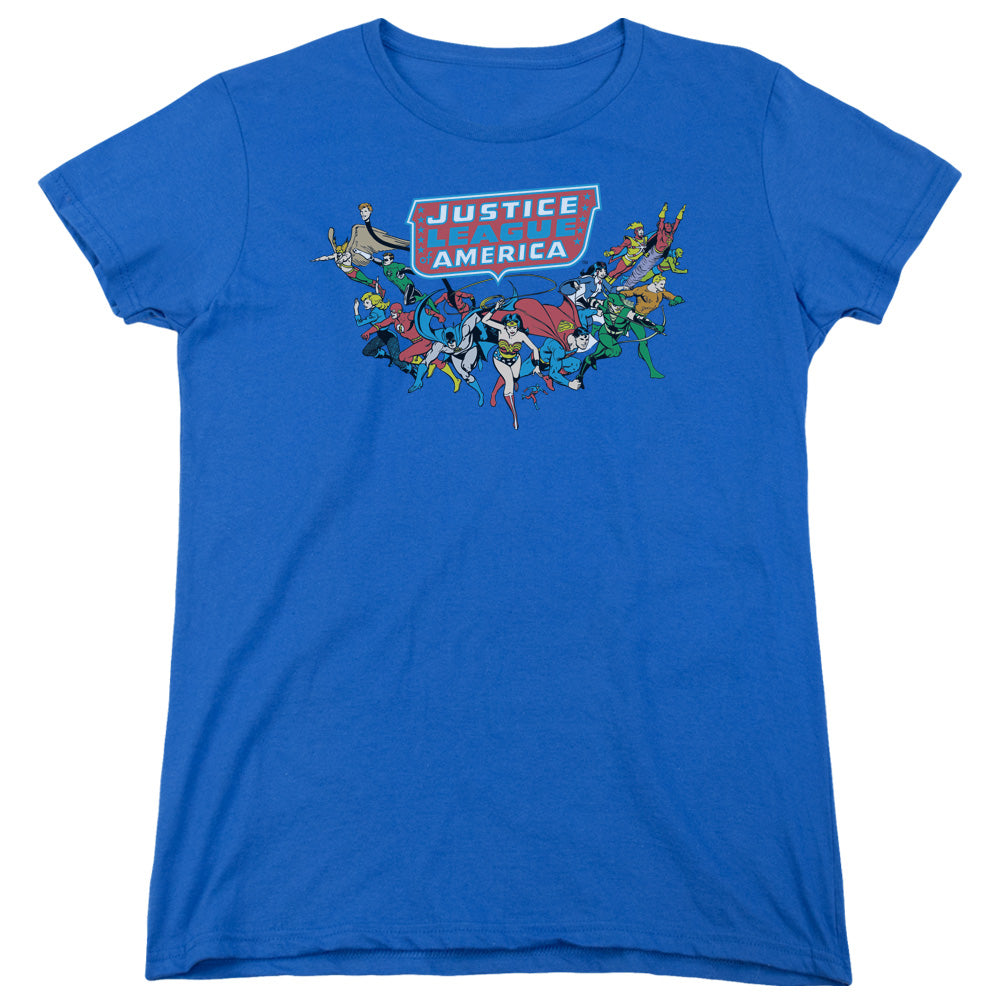 DC Comics Here They Come Womens T Shirt Royal Blue Officially Licensed