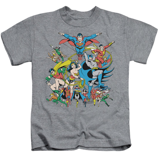DC Comics Justice League Assemble Juvenile Kids Youth T Shirt Athletic Heather Officially Licensed