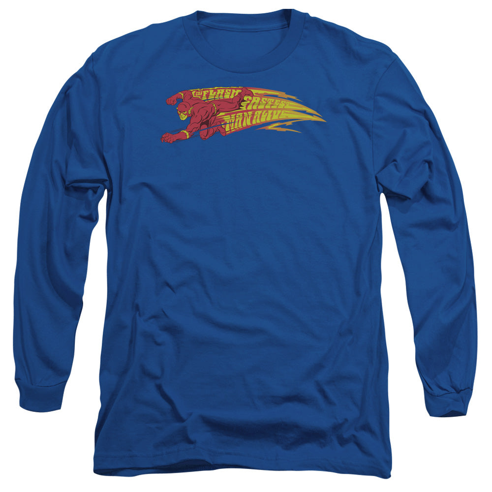 DC Comics Flash Fastest Man Alive Mens Long Sleeve Shirt Royal Blue Officially Licensed