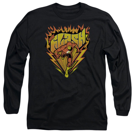 DC Comics Flash Blazing Speed Mens Long Sleeve Shirt Black Officially Licensed