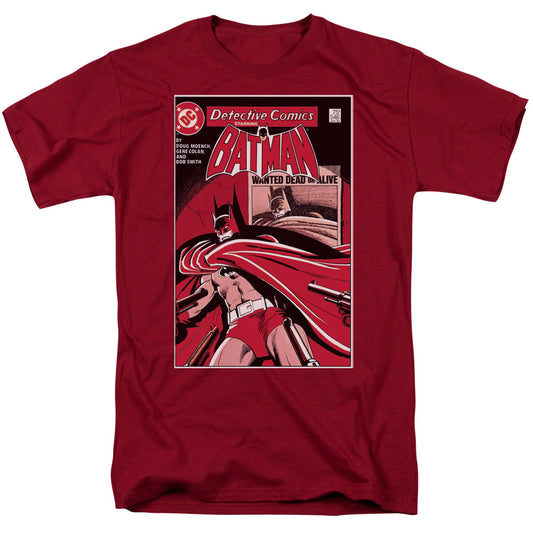 DC Comics Wanted Bat Mens T Shirt Cardinal Officially Licensed