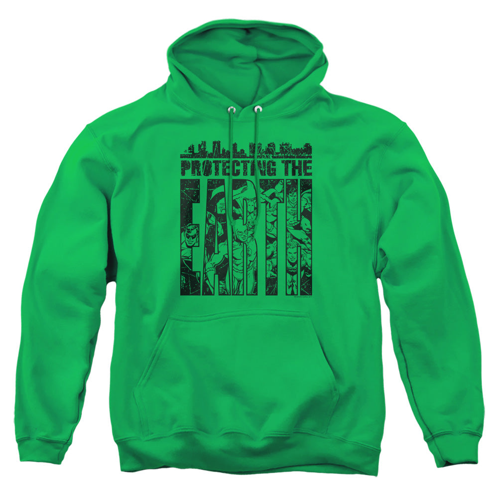 Dc Protecting The Earth Mens Hoodie Kelly Green Officially Licensed