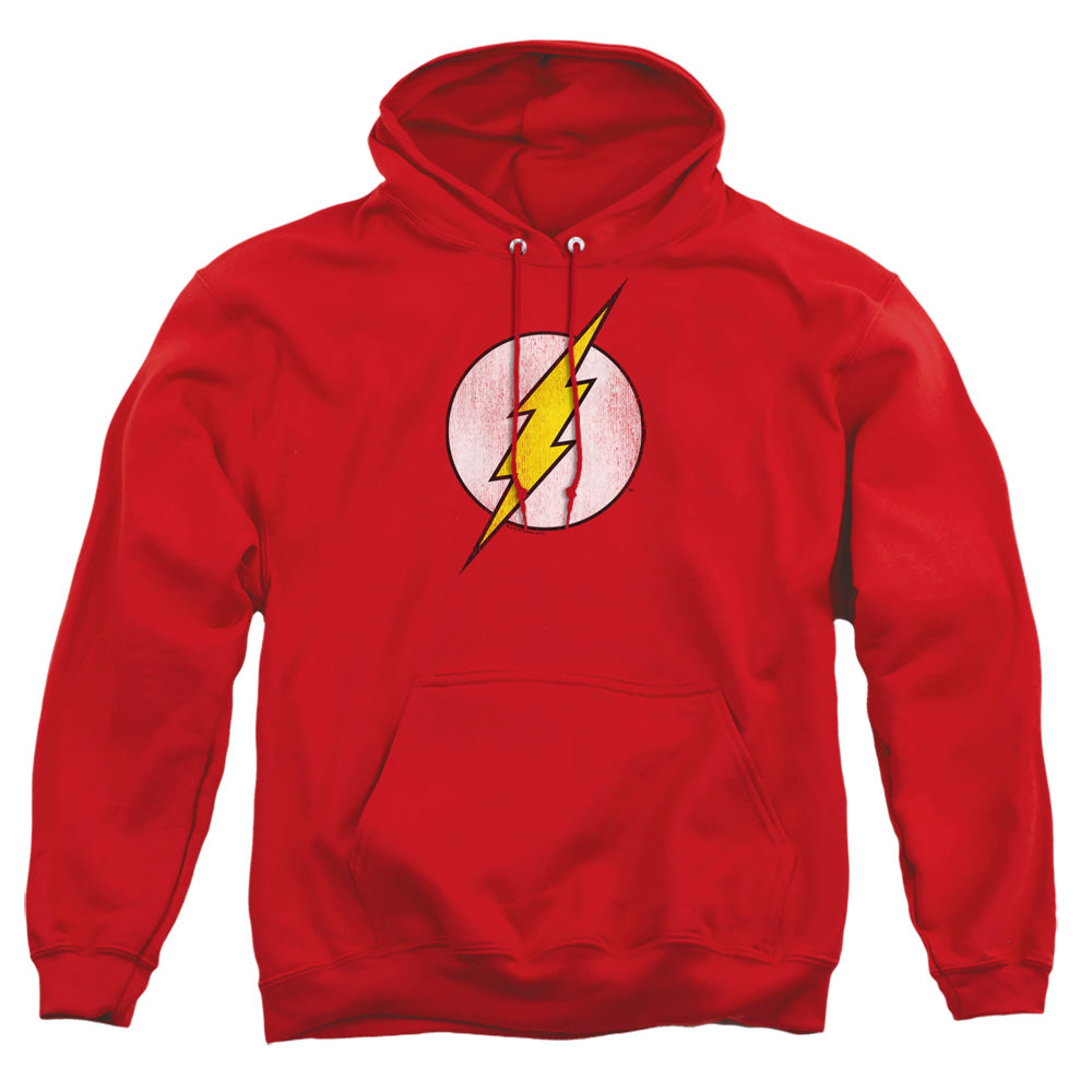 Dc Flash Flash Logo Distressed Mens Hoodie Red Officially Licensed