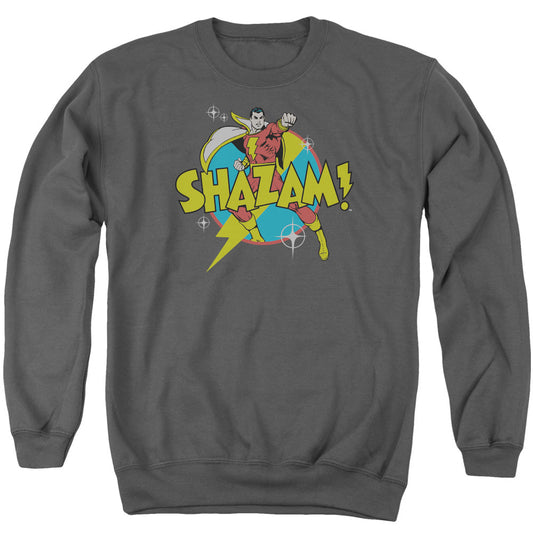 Dc Shazam Power Bolt Mens Crewneck Sweatshirt Charcoal