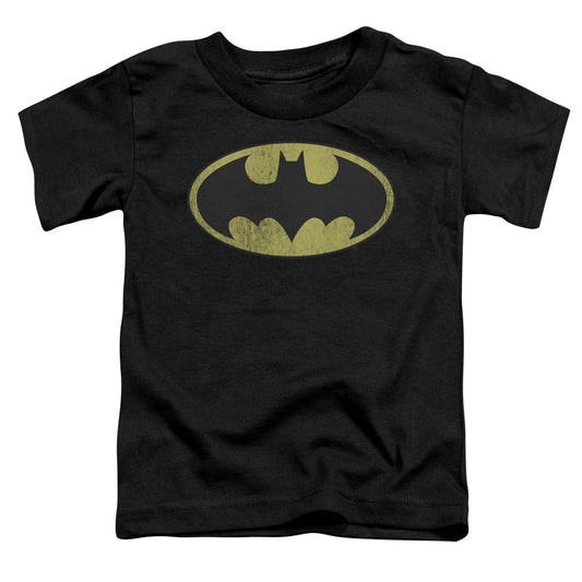 DC Comics Retro Bat Logo Distressed Toddler Kids Youth T Shirt Black Officially Licensed