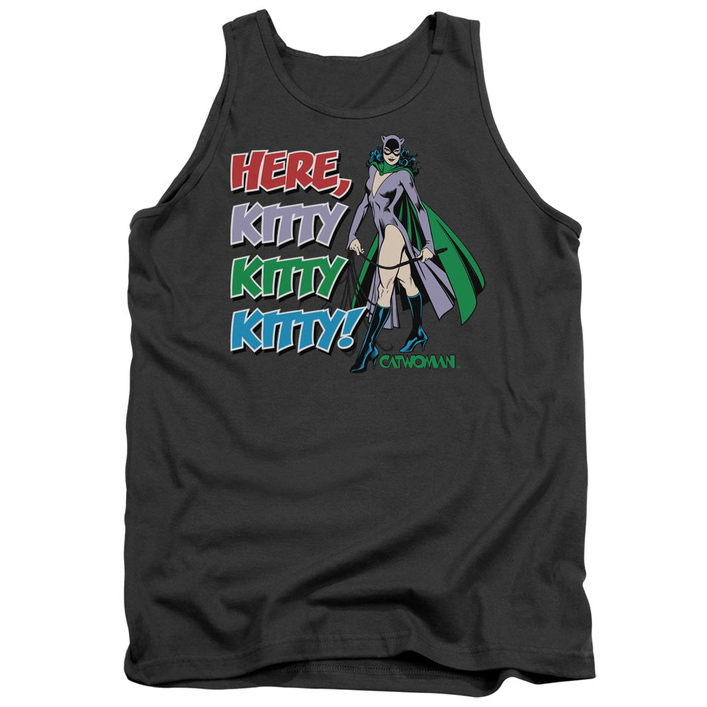 Dc Here Kitty Mens Tank Top Shirt Charcoal Officially Licensed