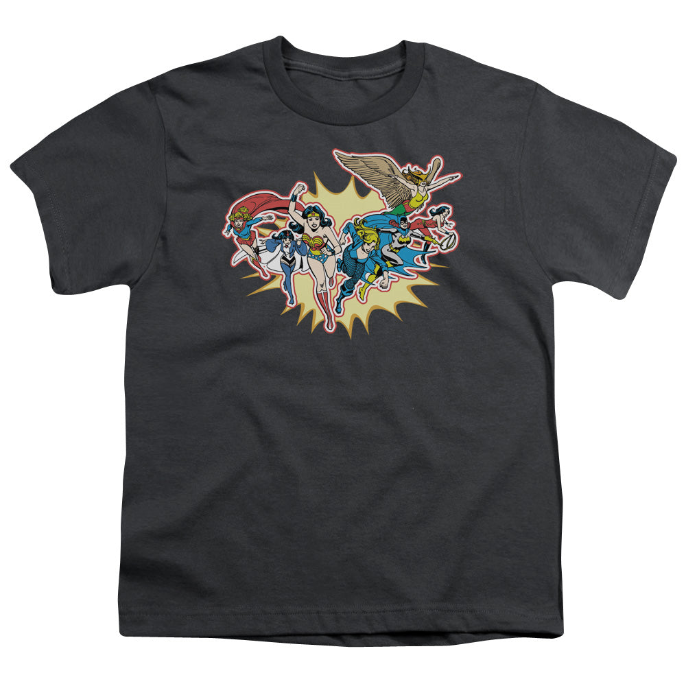 DC Comics Please Get Me Kids Youth T Shirt Charcoal Officially Licensed