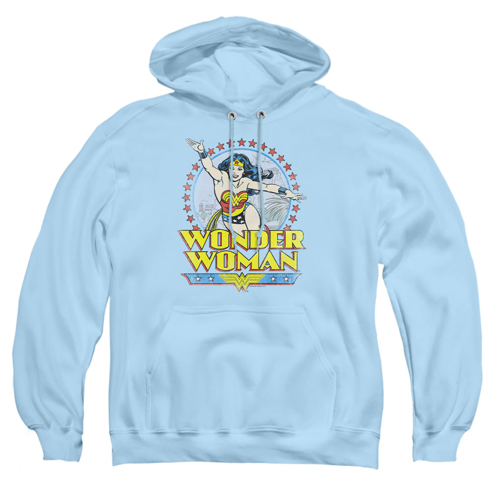 Dc Wonder Woman Star Of Paradise Island Mens Hoodie Light Blue Officially Licensed
