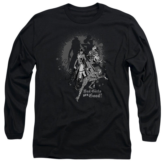 DC Comics Bad Girls Are Good Mens Long Sleeve Shirt Black Officially Licensed