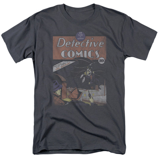 DC Comics Detective #27 Distressed Mens T Shirt Charcoal Officially Licensed