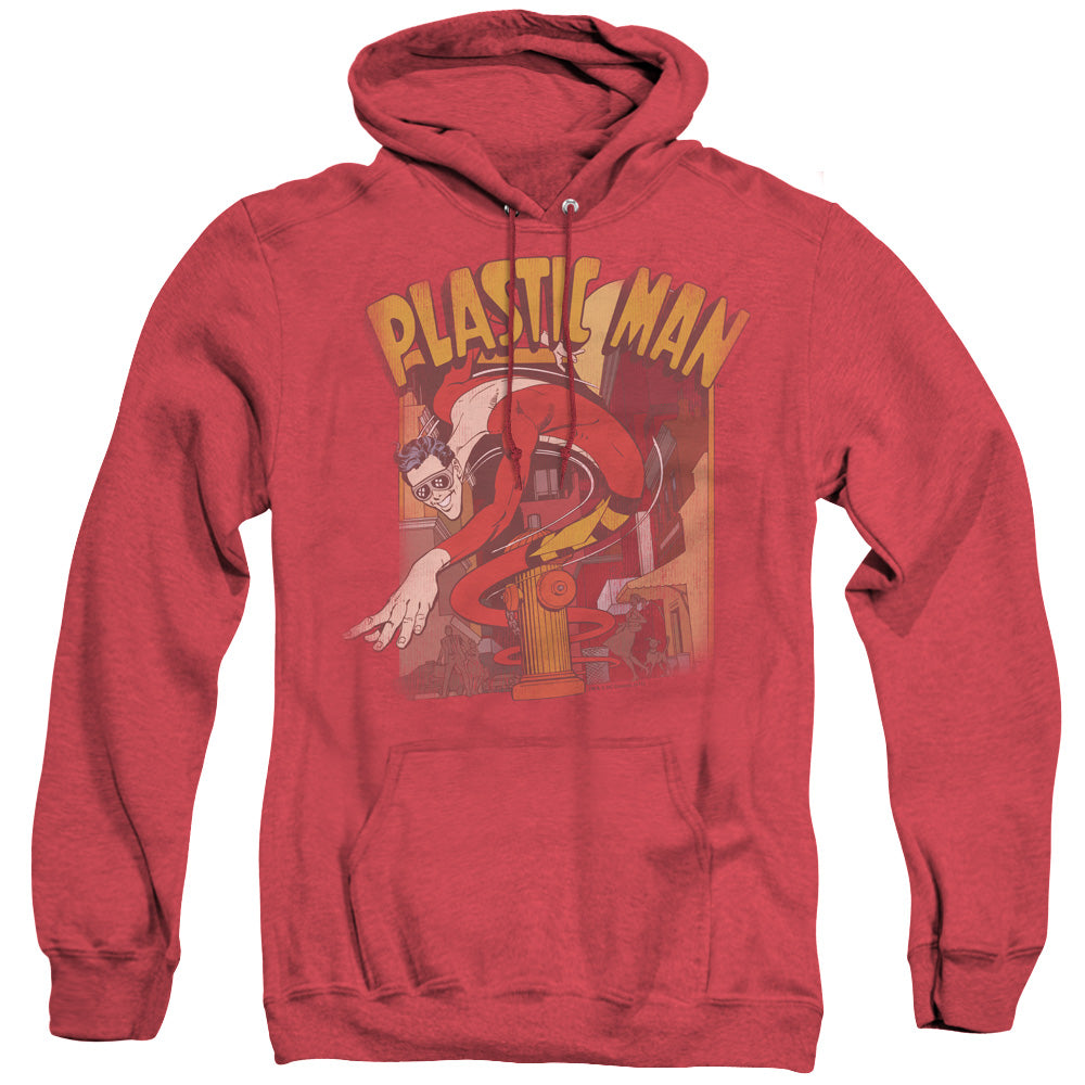 DC Comics Plastic Man Street Heather Mens Hoodie Red Officially Licensed